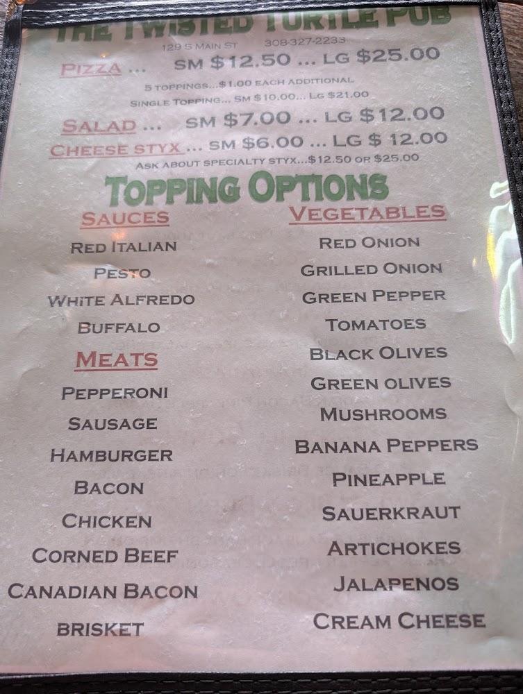 The Twisted Turtle Pub Menu image 4